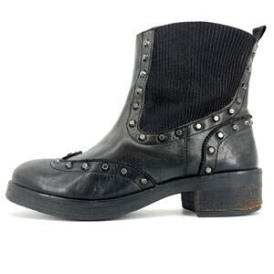 Dune London black leather studded Prism ankle boots (EU37/ US6)‎